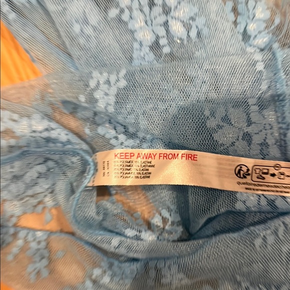 Free People Blue Sheer Floral Top - Picture 4 of 4